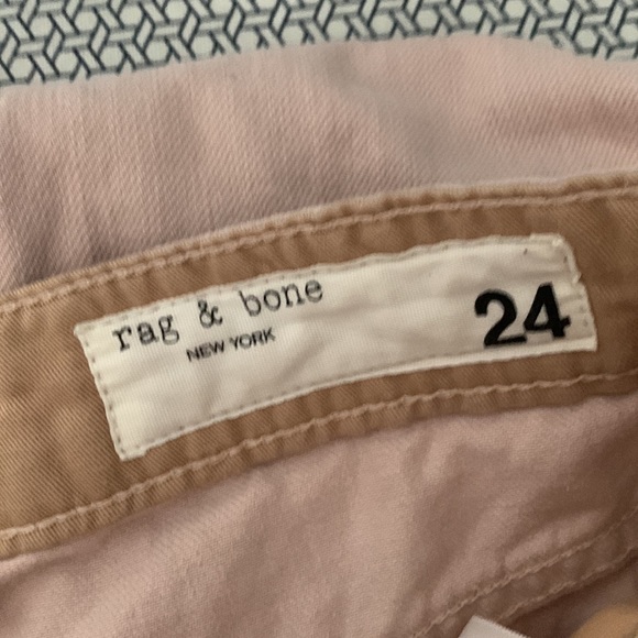 Rag & Bone Women’s Logan Mid-Rise Wide Leg Blush Relaxed Fit Light Pink Jean 24 - Picture 6 of 9